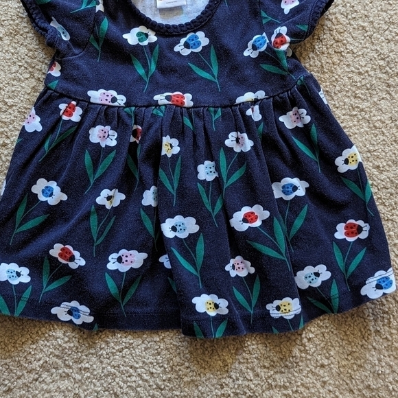 Hanna Andersson Navy Colorful Ladybug Play Dress Babydoll Style Adorable 6-12 M - Picture 3 of 5